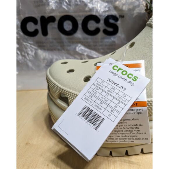 CROCS Mega Crush Platform Clogs Women's Size 10 NWT in Bone color - Picture 11 of 13
